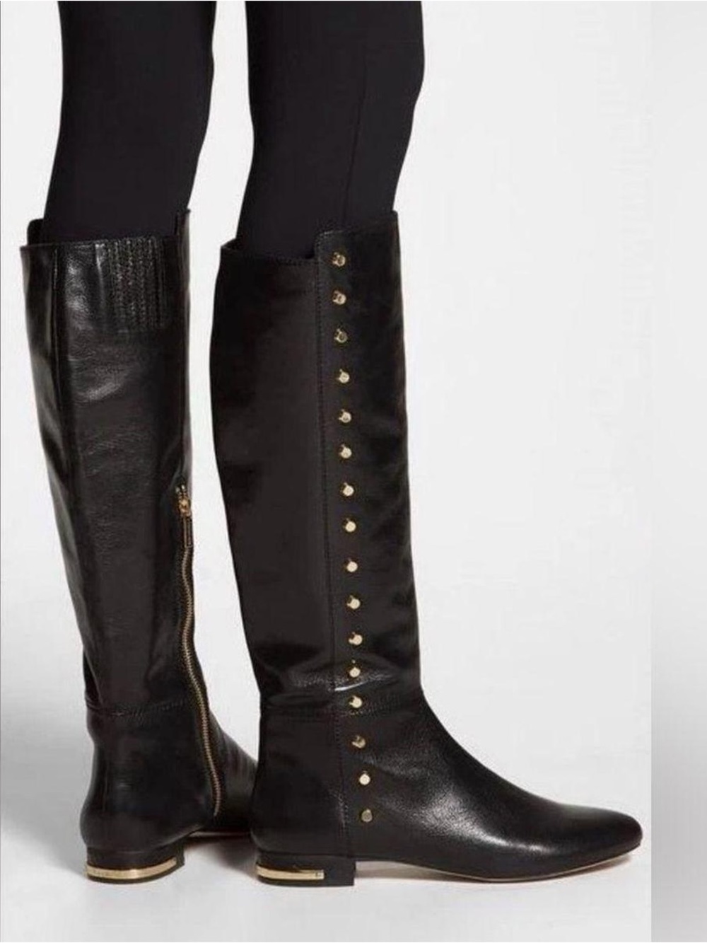 Michael Kors Ailee Black
Leather Riding Boots Size 5.5